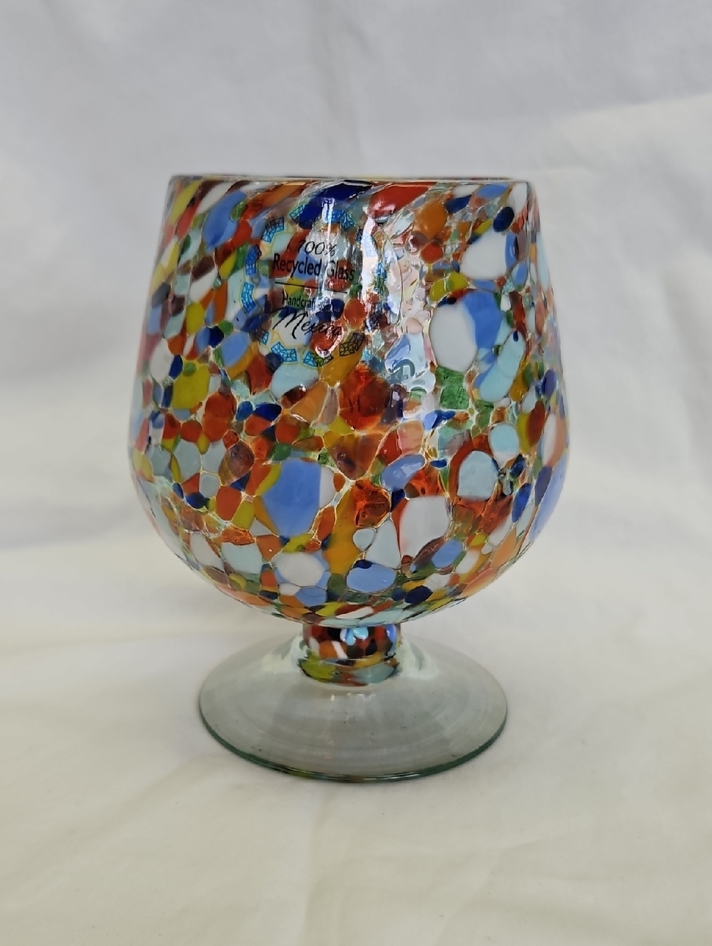 NWT Hand Blown Mexican Recycled Decorative Brandy, Congnac, Margarita  Glass